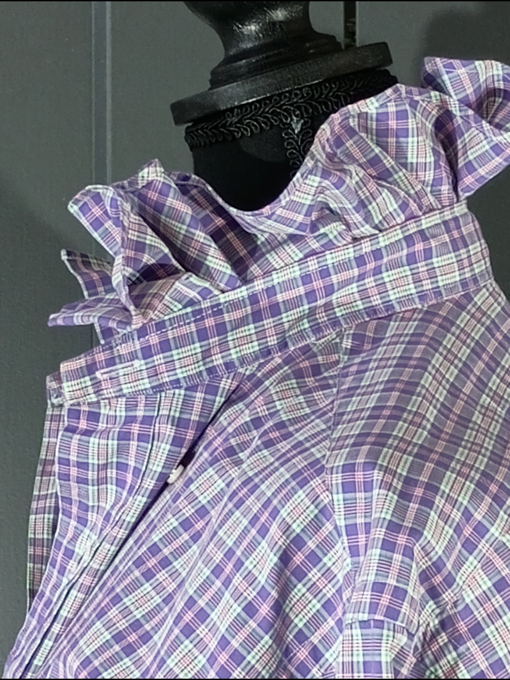 Upcycled Women's Ralph Lauren Ruffled Collar Shirt - Picture 5 of 10